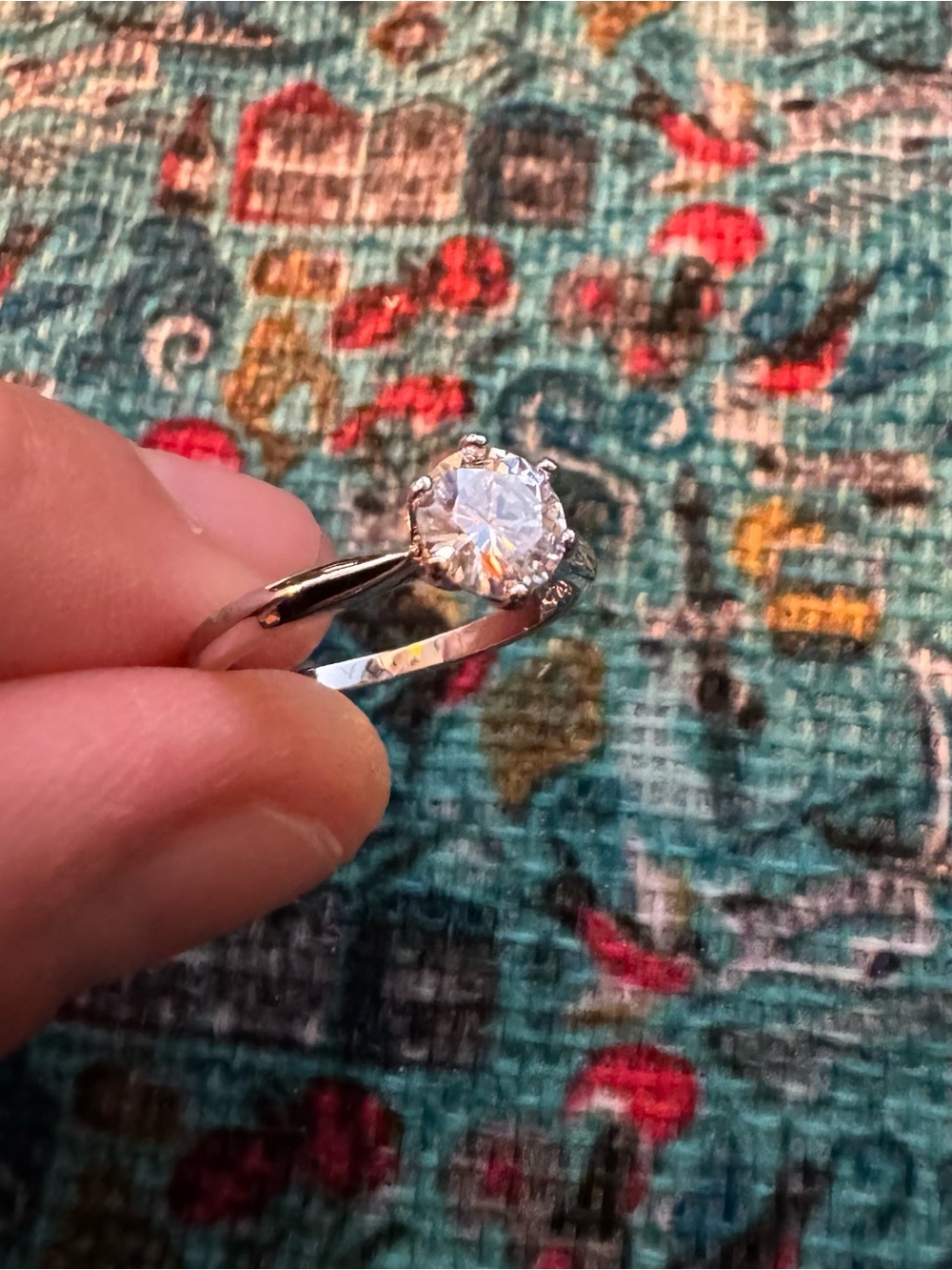 NEW : Solitaire Ring - 1.0 carat Moissanite with 925 Sterling Silver Band